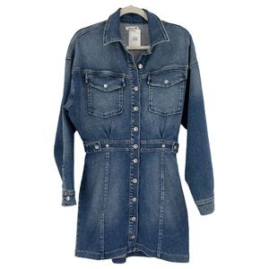 Good American committed to fit long sleeve denim dress in size 4 (Large)